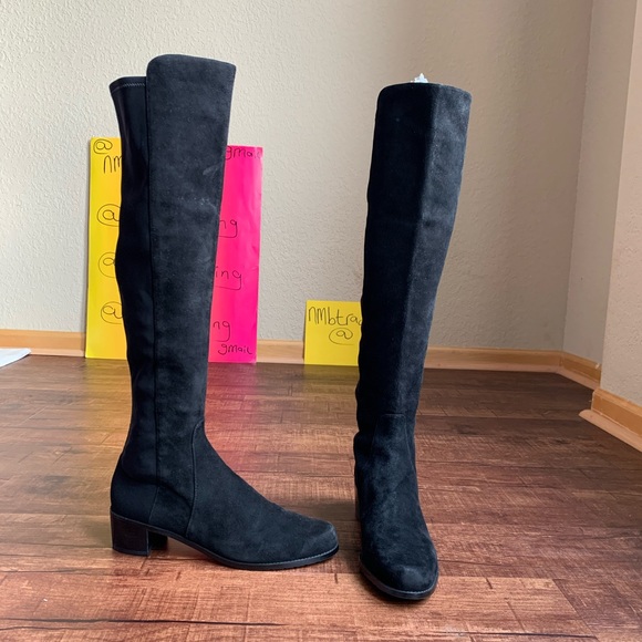Stuart Weitzman Elasticized Suede 11M Knee hi Boot - Picture 9 of 15